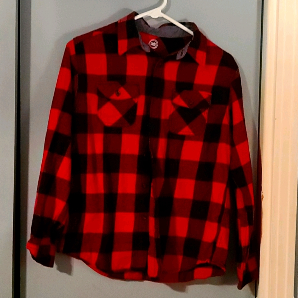 Boys long sleeve button up top